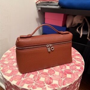 Loro Piana Tan Leather Toiletry Bag